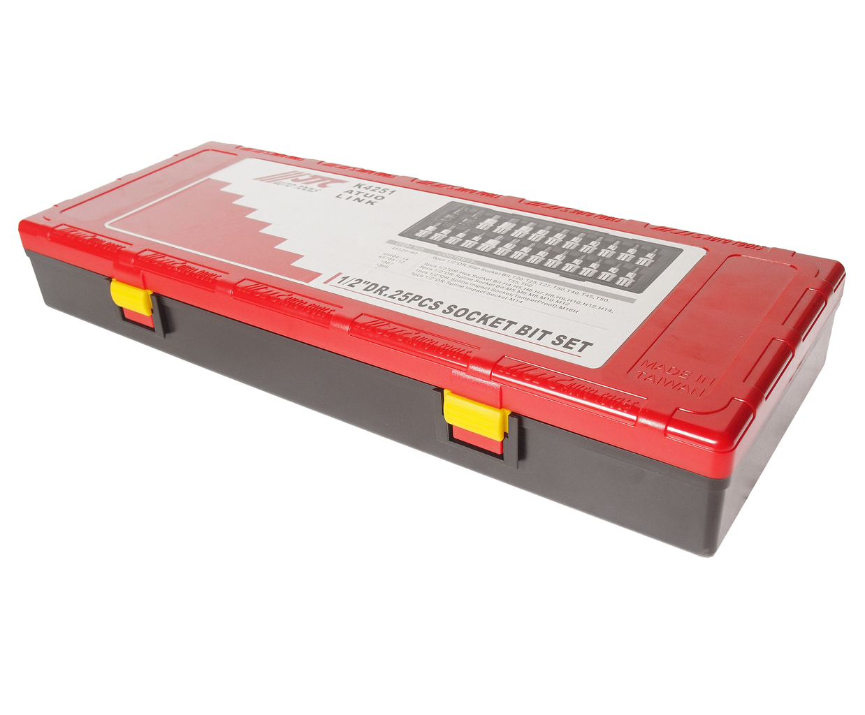 JTC Набор бит-головок 1/2" HEX H4-H14, TORX T20-T60,SPLINE M5-M12 25 предметов JTC