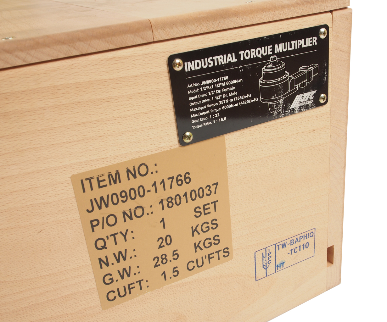 JTC Мультипликатор 1/2"F x 1 1/2"M для усиления крутящего момента до 6000Нм JTC