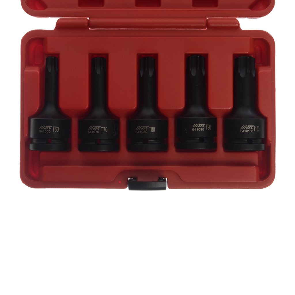 JTC Набор головок ударных TORX 3/4" 5 шт.(T60,T70,T80,T90,T100) L=100мм в кейсе JTC
