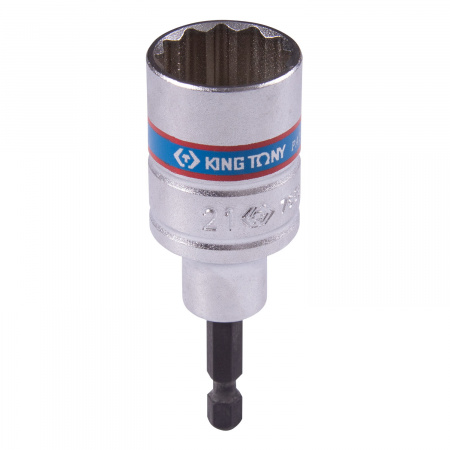 Головка для шуруповерта двенадцатигранная 1/4", 21 мм, L = 80 мм KING TONY 76B821M
