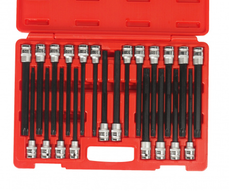 JTC Набор бит-головок 1/2" 6-ти гранных HEX H5-H12,TORX T40-T70, SPLINE M8-M10,RM8-RM14 22 предмета JTC