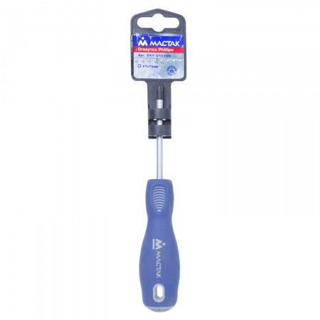 Отвертка крестовая Phillips №1, 75 мм, держатель МАСТАК 041-01075H