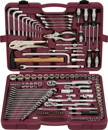 UTS0142 Набор инструмента универсальный 1/4", 3/8" и 1/2"DR, 142 предмета