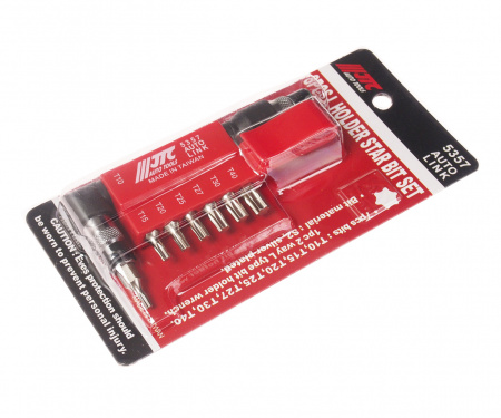 JTC Набор бит 1/4" TORX Т10-Т40 с Г-образным держателем 8 предметов JTC
