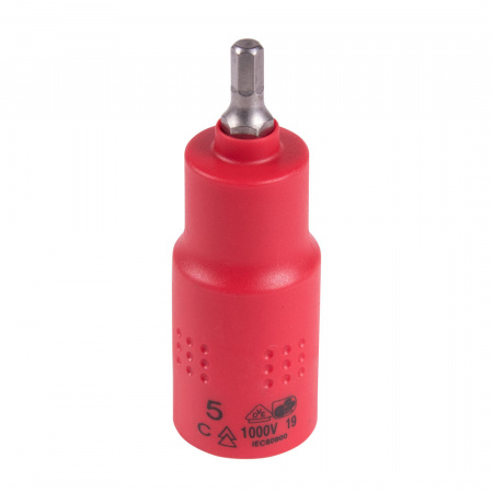 Насадка (бита) торцевая диэлектрическая 1/2", HEX, 5 мм, L = 75 мм KING TONY 4025VE05