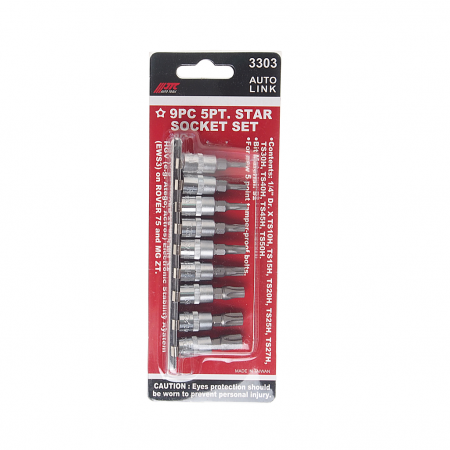 JTC Набор бит 1/4" TORX 5-ти гранных TS10H-TS50H 9 предметов JTC