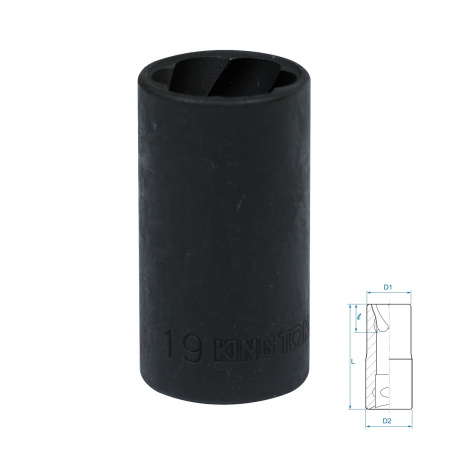 Головка для поврежденного крепежа 1/2", 19 мм KING TONY 9TD403-19M