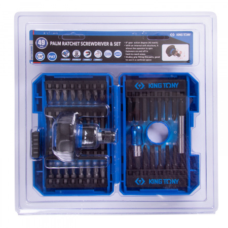 Набор вставок (бит) 1/4", PH, PZ, Hex, Torx, Slotted, 49 предметов KING TONY 1048MR